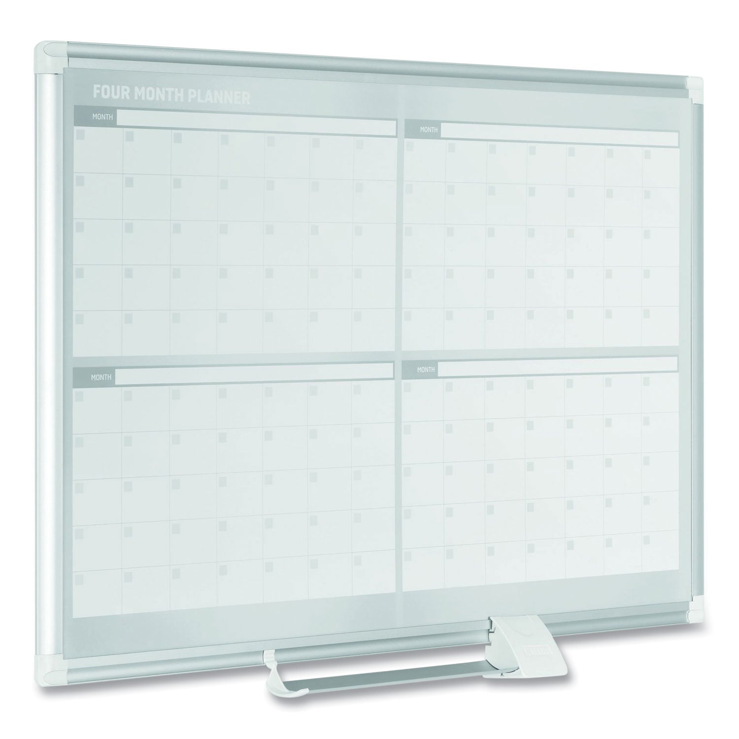 MasterVision 4 Month Planner, 48x36, White/Silver