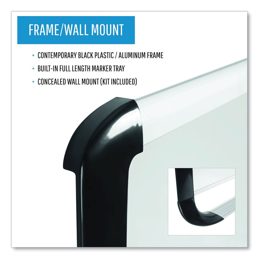 MasterVision Lacquered steel magnetic dry erase board, 24 x 36, Silver/Black