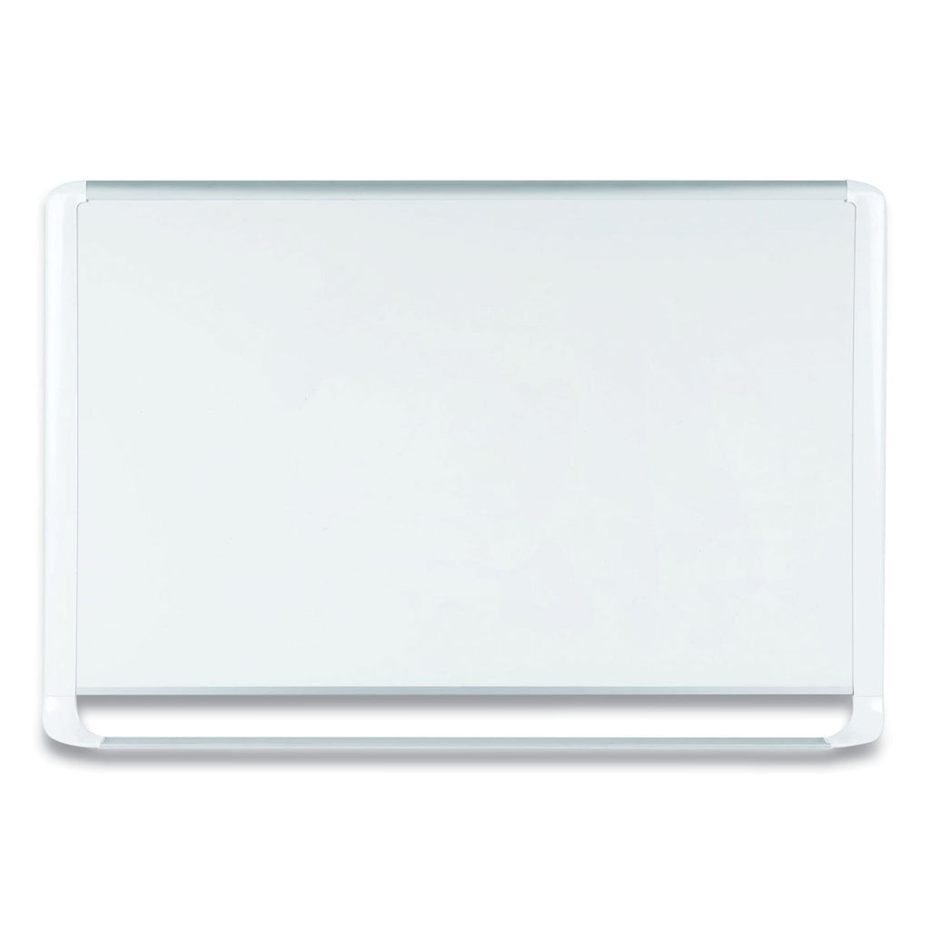 MasterVision Lacquered steel magnetic dry erase board, 48 x 96, Silver/White