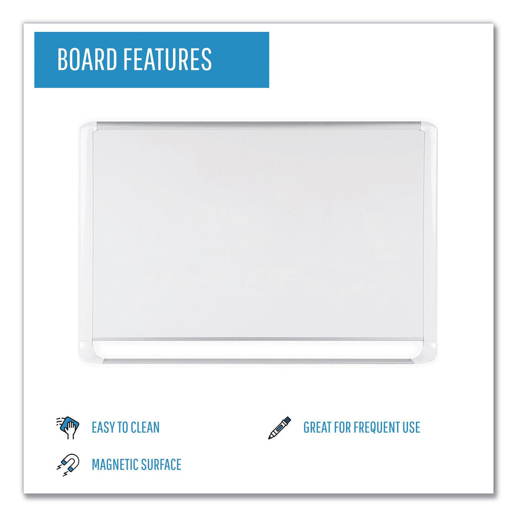 MasterVision Lacquered steel magnetic dry erase board, 48 x 96, Silver/White