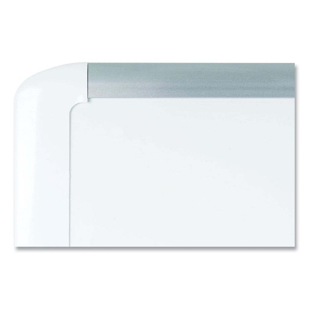MasterVision Lacquered steel magnetic dry erase board, 48 x 96, Silver/White