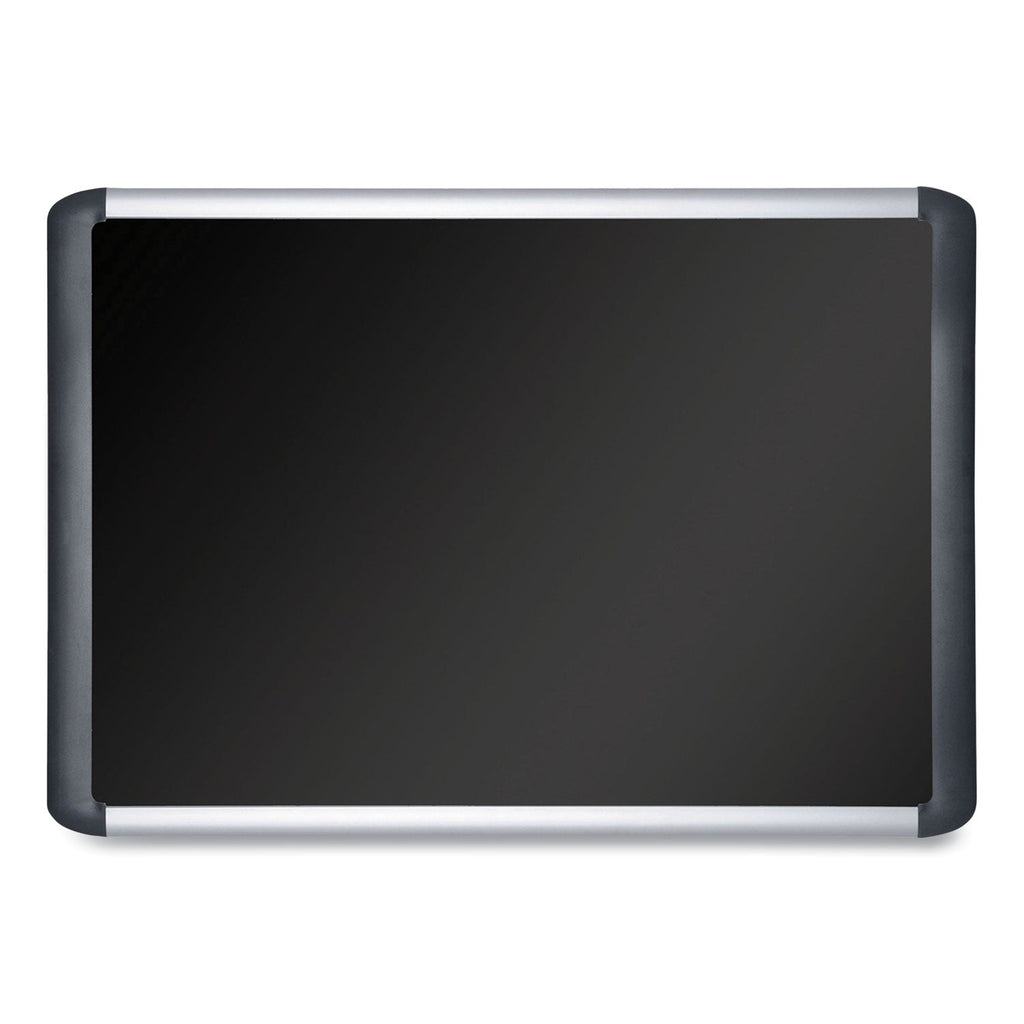 MasterVision Black fabric bulletin board, 96 x 48, Silver/Black