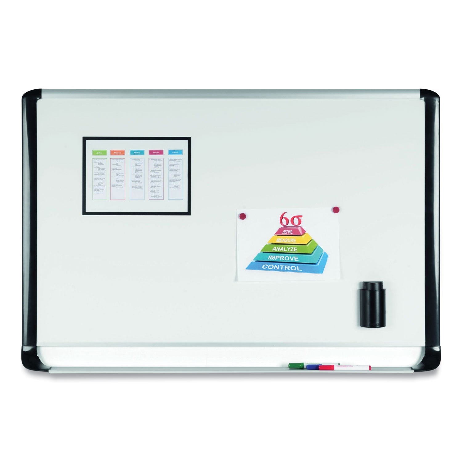 MasterVision Porcelain Magnetic Dry Erase Board, 48x96, White/Silver