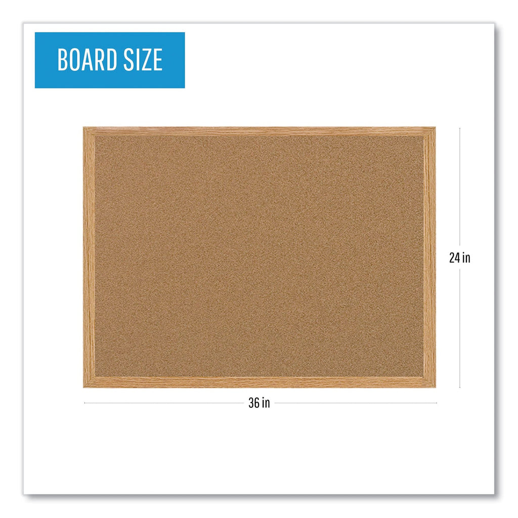 MasterVision Earth Cork Board, 24 x 36, Wood Frame