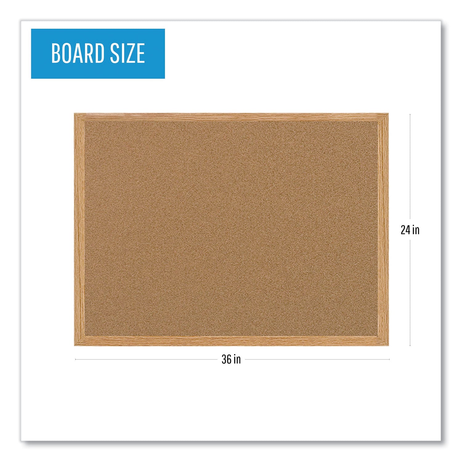 MasterVision Earth Cork Board, 24 x 36, Wood Frame