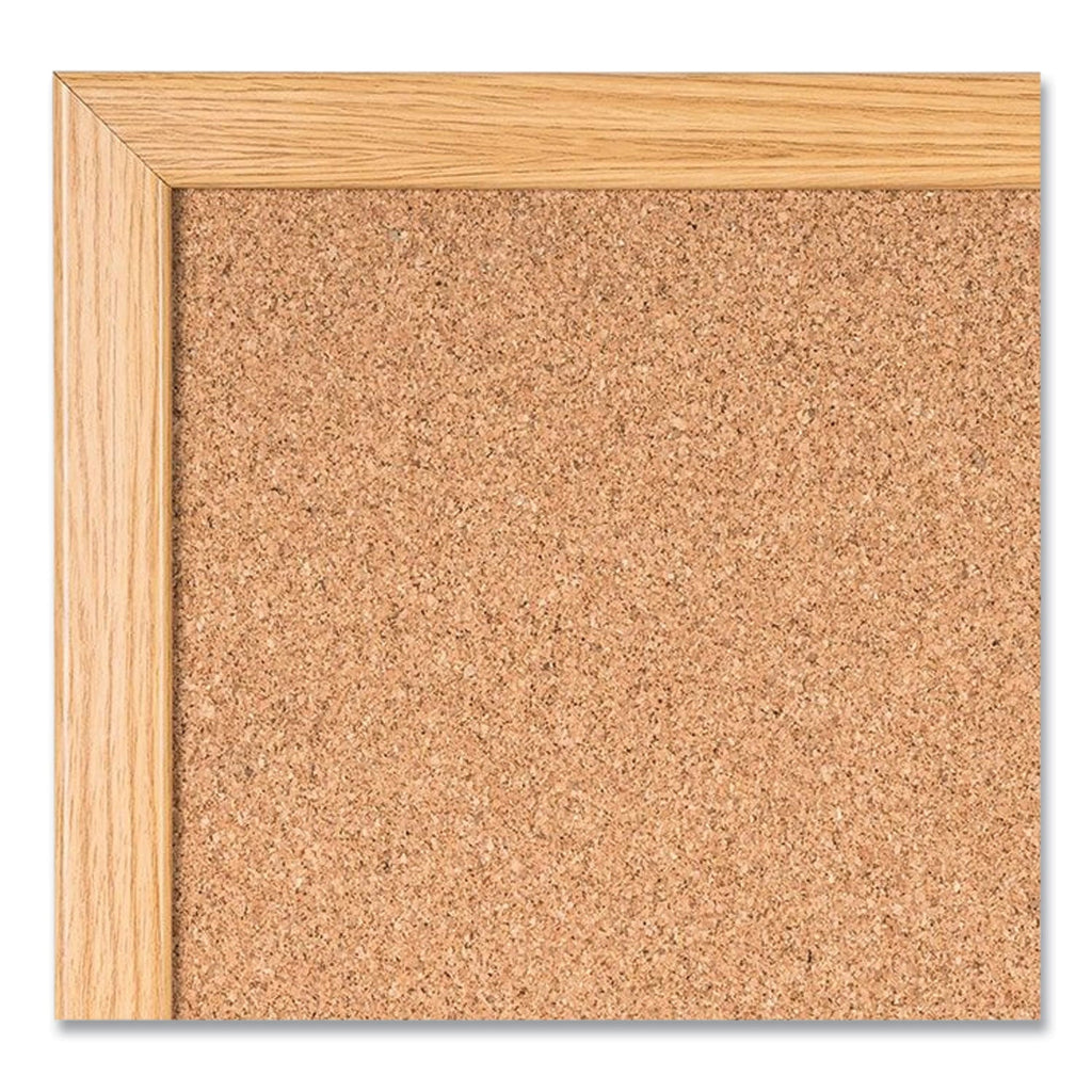 MasterVision Value Cork Bulletin Board with Oak Frame, 36 x 48, Natural