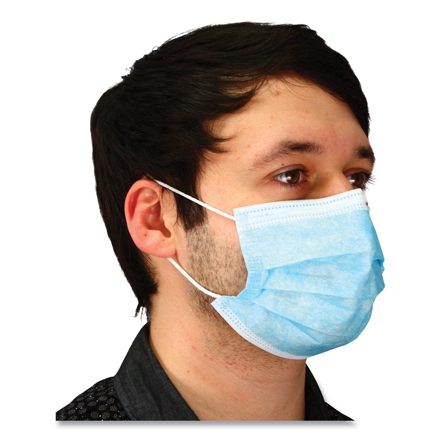 Impact Malt By Impact Three-Ply Face Mask with Ear Loops, 50 Box, 40 Boxes/Carton