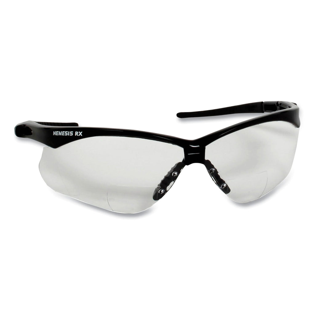 KleenGuard V60 Nemesis Rx Reader Safety Glasses, Black Frame, Clear Lens, +3.0 Diopter Strength, 12/Box