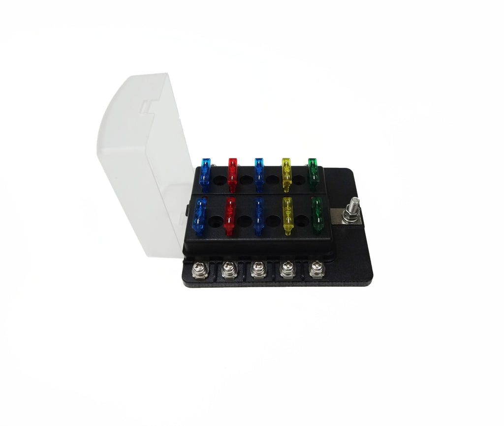 10 Way Screw Fuse Block - LED Indicators