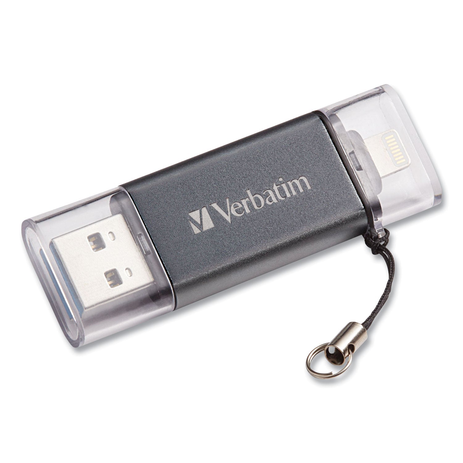 Verbatim Store 'n' Go Dual USB 3.0 Flash Drive for Apple Lightning Devices, 64 GB, Graphite