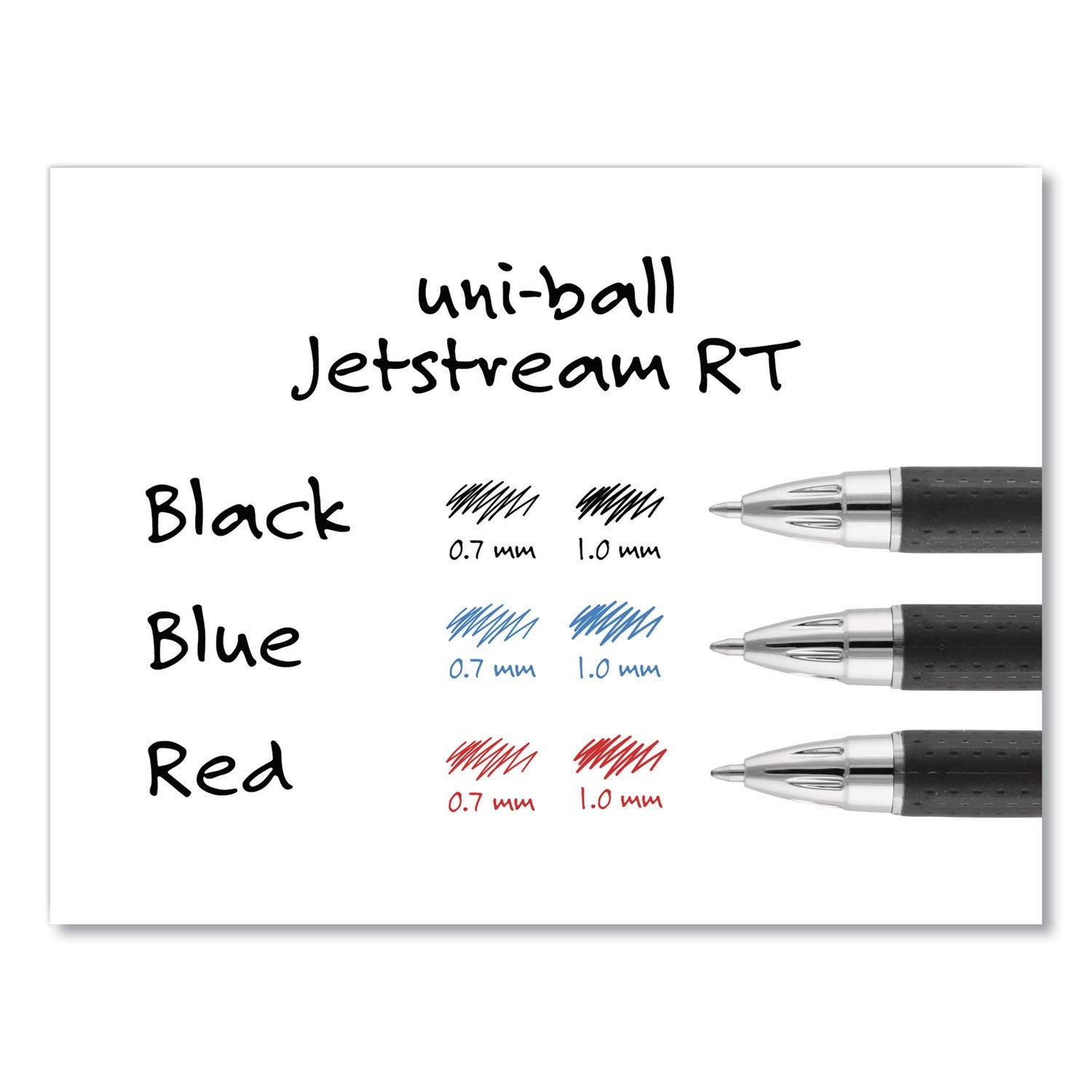 uniball Jetstream Retractable Ballpoint Pen, Fine 0.7 mm, Black Ink, Blue Barrel