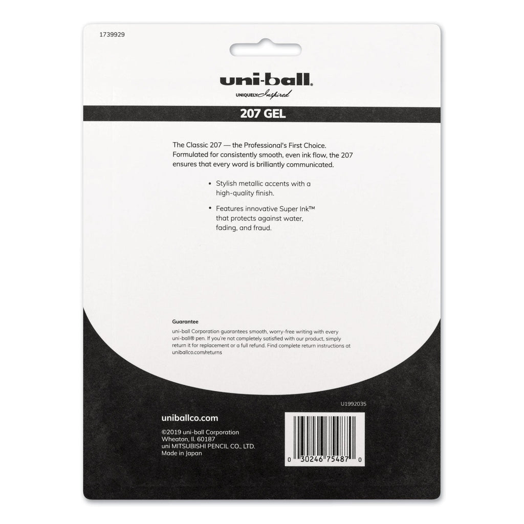 uniball Signo 207 Gel Pen, Retractable, Medium 0.7 mm, Assorted Ink and Barrel Colors, 8/Pack