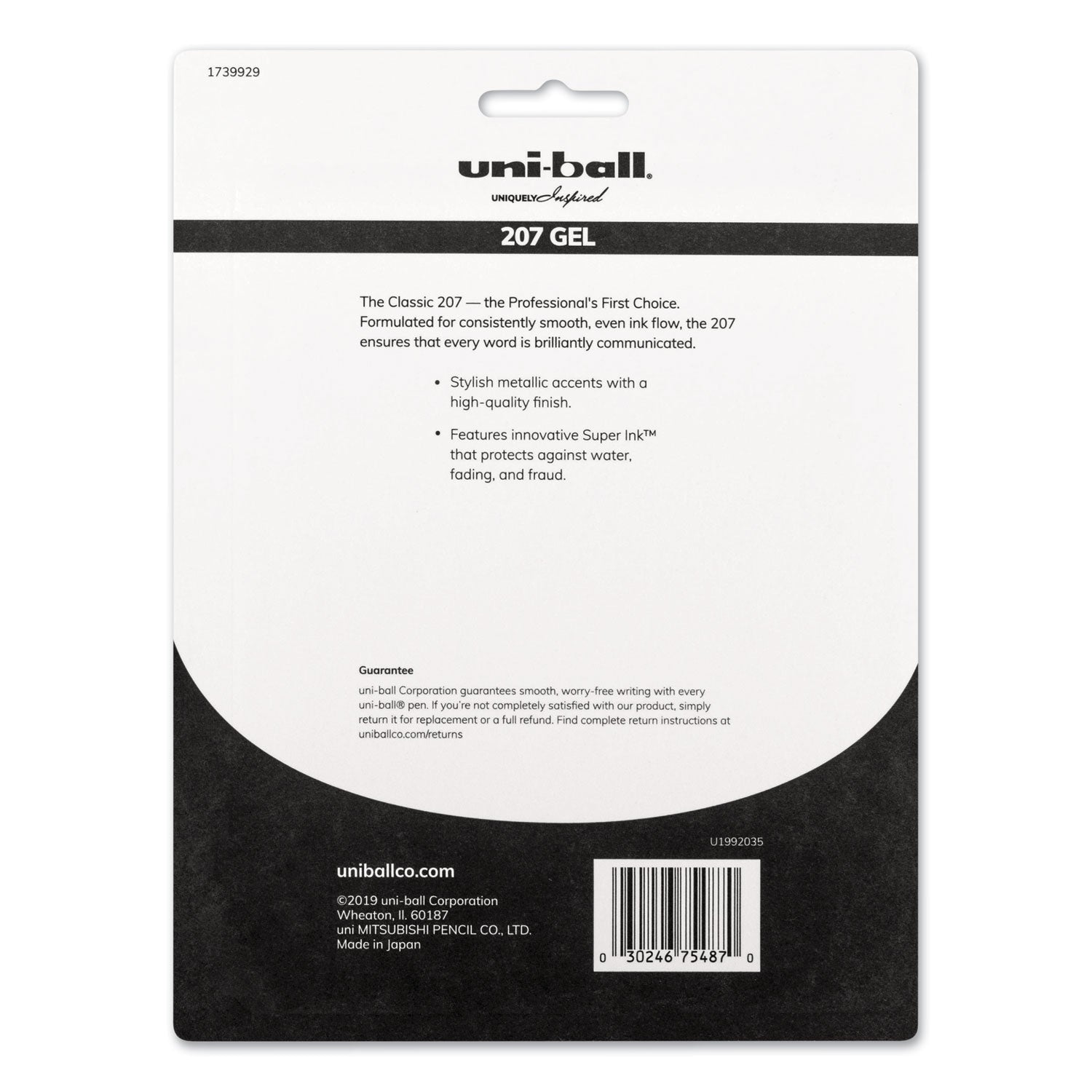 uniball Signo 207 Gel Pen, Retractable, Medium 0.7 mm, Assorted Ink and Barrel Colors, 8/Pack