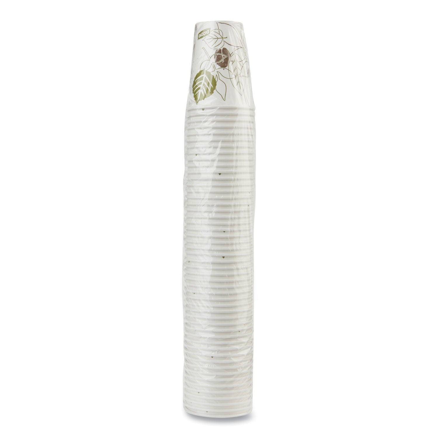 Dixie Pathways Paper Hot Cups, 8 oz, White/Green, 50/Pack