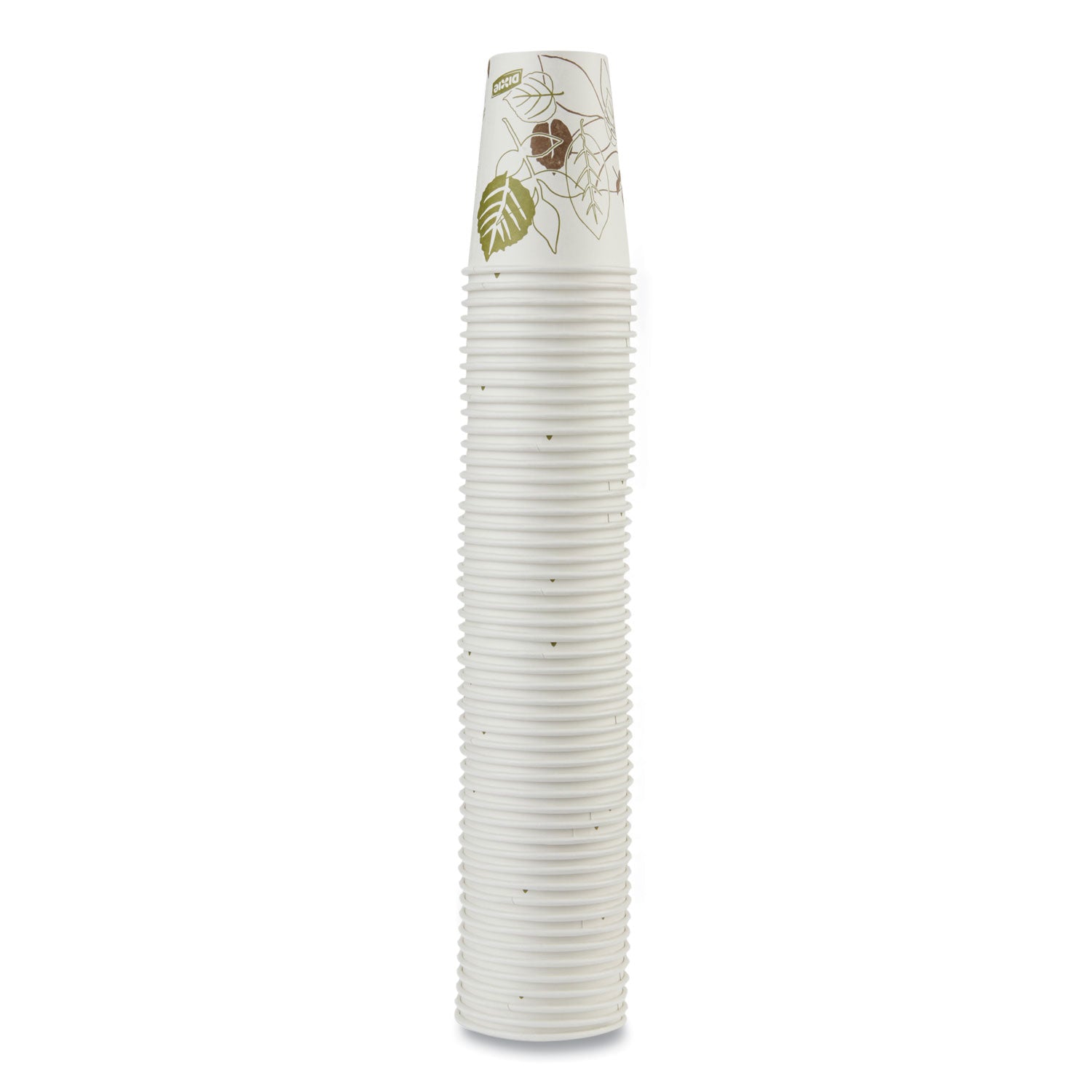 Dixie Pathways Paper Hot Cups, 8 oz, White/Green, 50/Pack