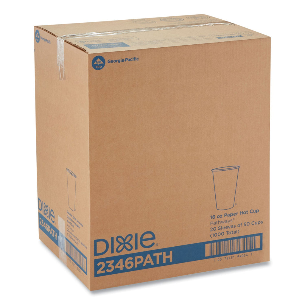 Dixie Pathways Paper Hot Cups, 16 oz, 20/Pack
