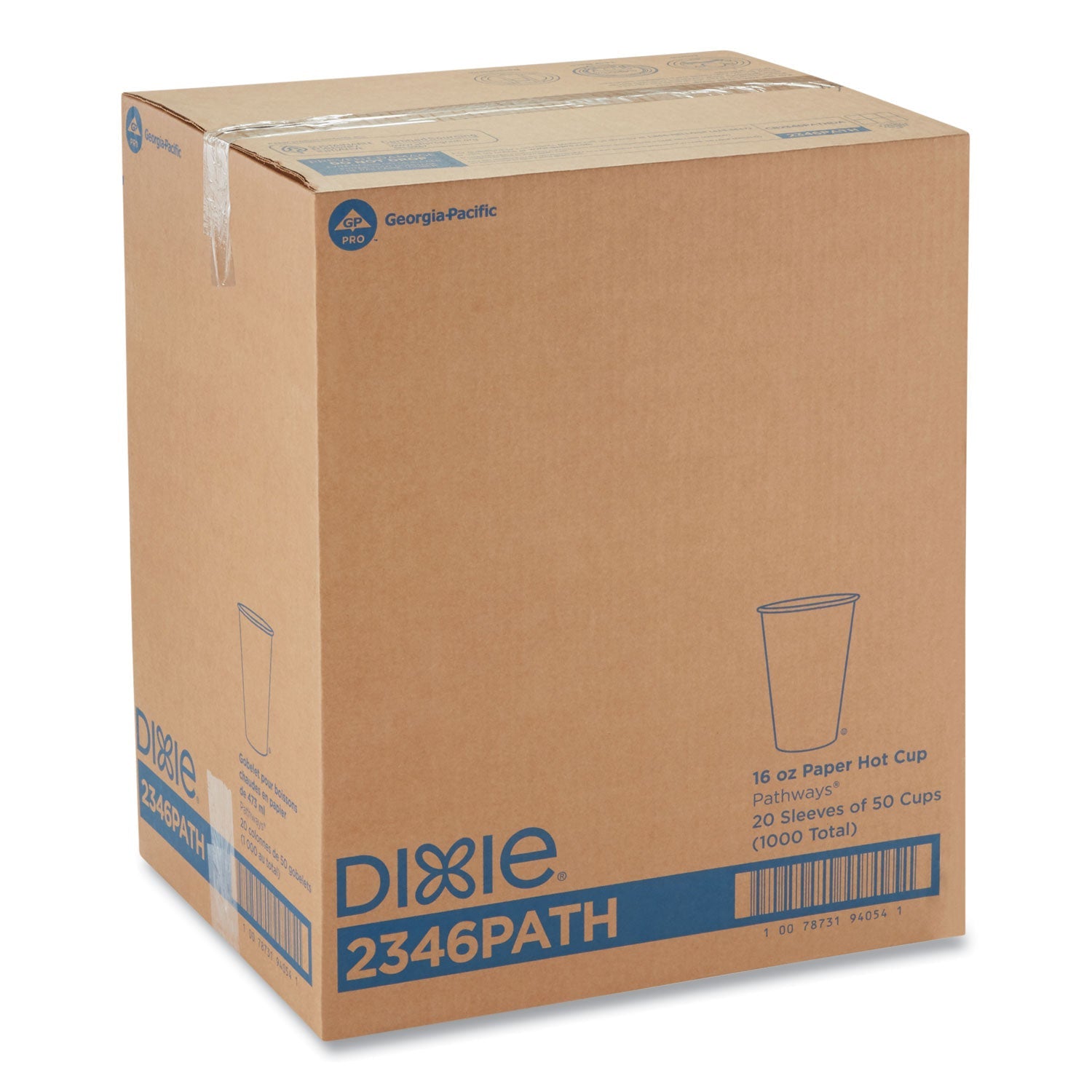 Dixie Pathways Paper Hot Cups, 16 oz, 20/Pack
