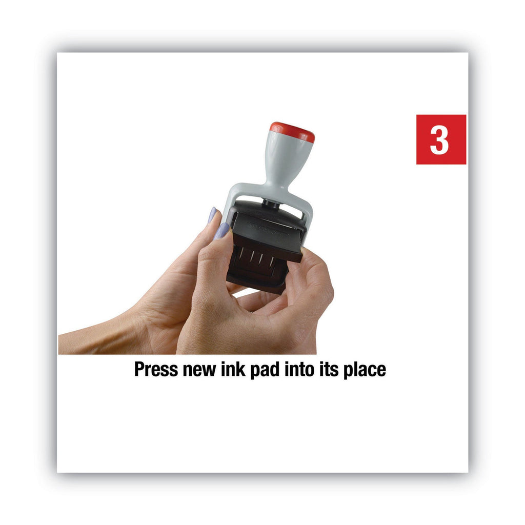 COSCO 2000PLUS Model S 360 Two-Color Message Dater, 1.75 x 1, "Received", Self-Inking, Blue/Red