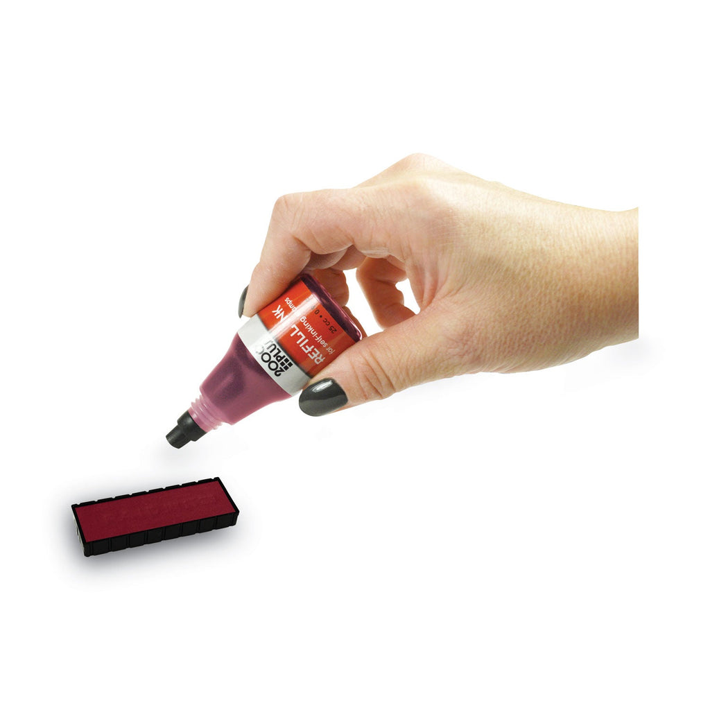 COSCO 2000PLUS Self-Inking Refill Ink, 0.9 oz. Bottle, Red