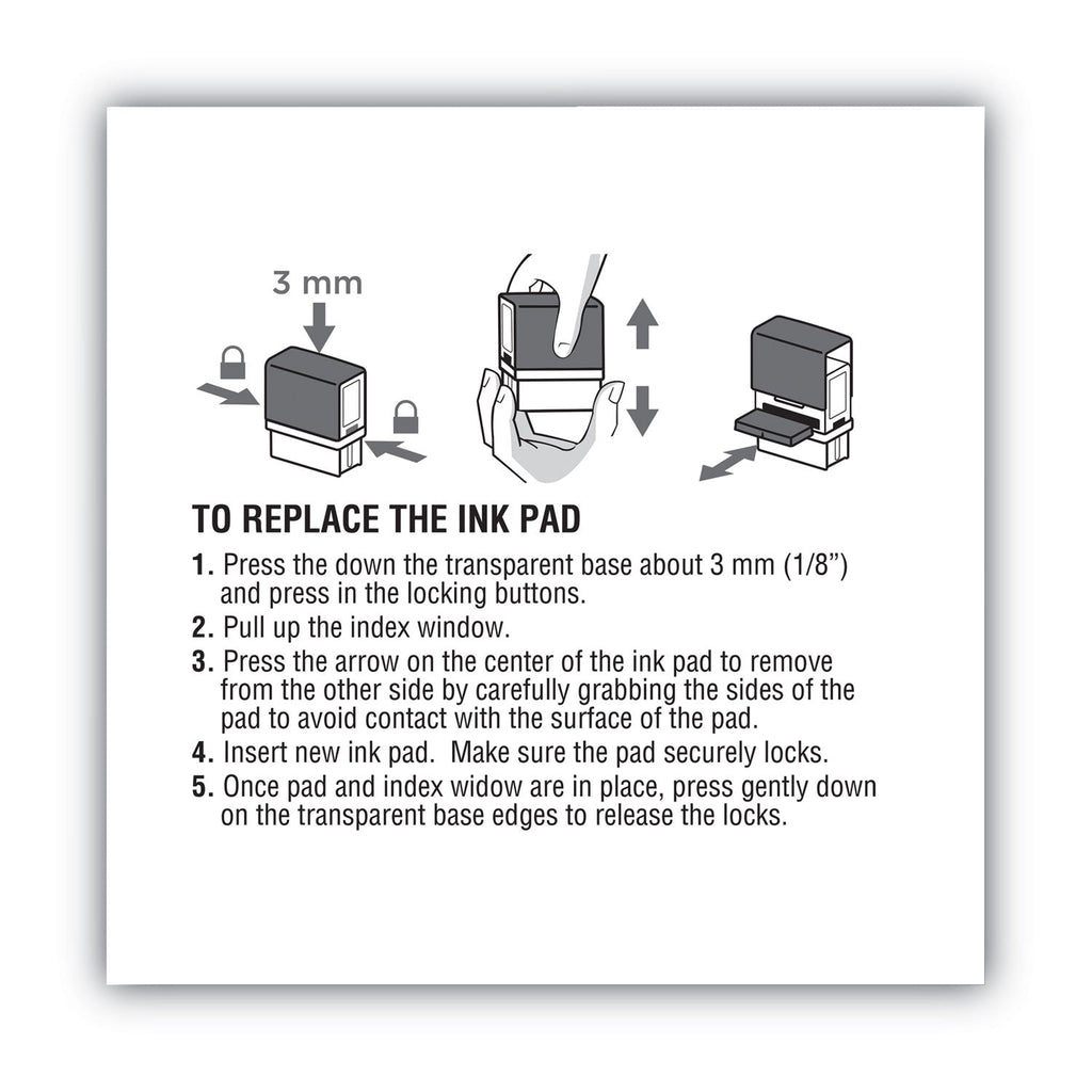 COSCO 2000PLUS Replacement Ink Pad for 2000PLUS 1SI20PGL, 1.63" x 0.25", Blue