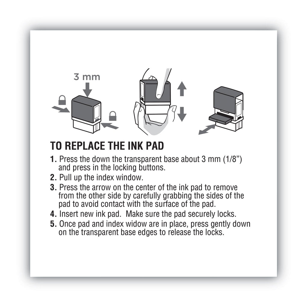 COSCO 2000PLUS Replacement Ink Pad for 2000PLUS 1SI20PGL, 1.63" x 0.25", Red