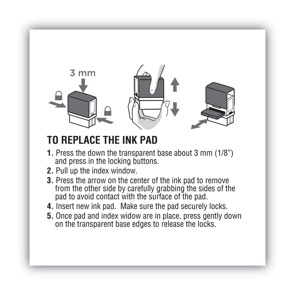COSCO 2000PLUS Replacement Ink Pad for 2000PLUS 1SI60P, 3.13" x 0.25", Black