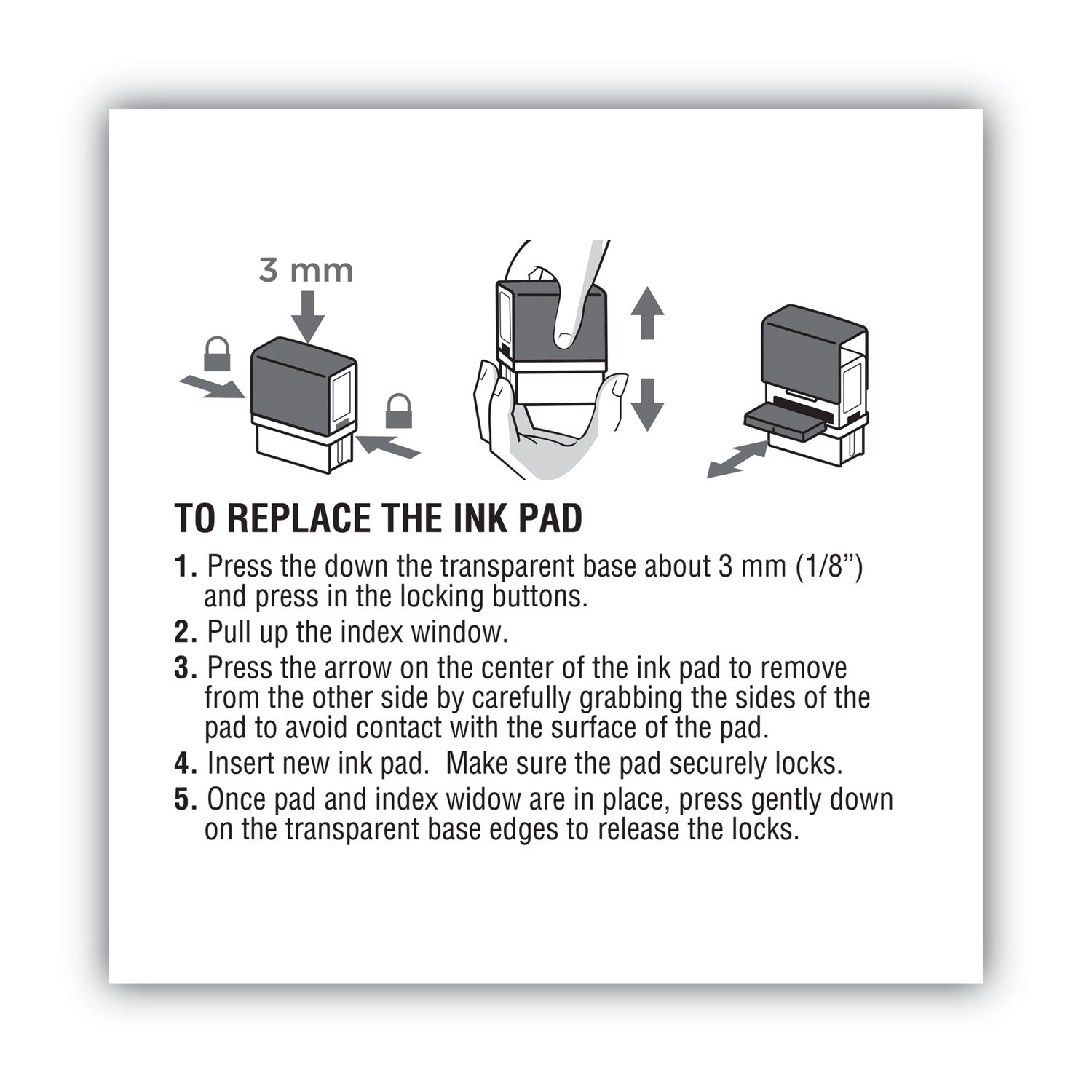 COSCO 2000PLUS Replacement Ink Pad for 2000PLUS 1SI60P, 3.13" x 0.25", Black