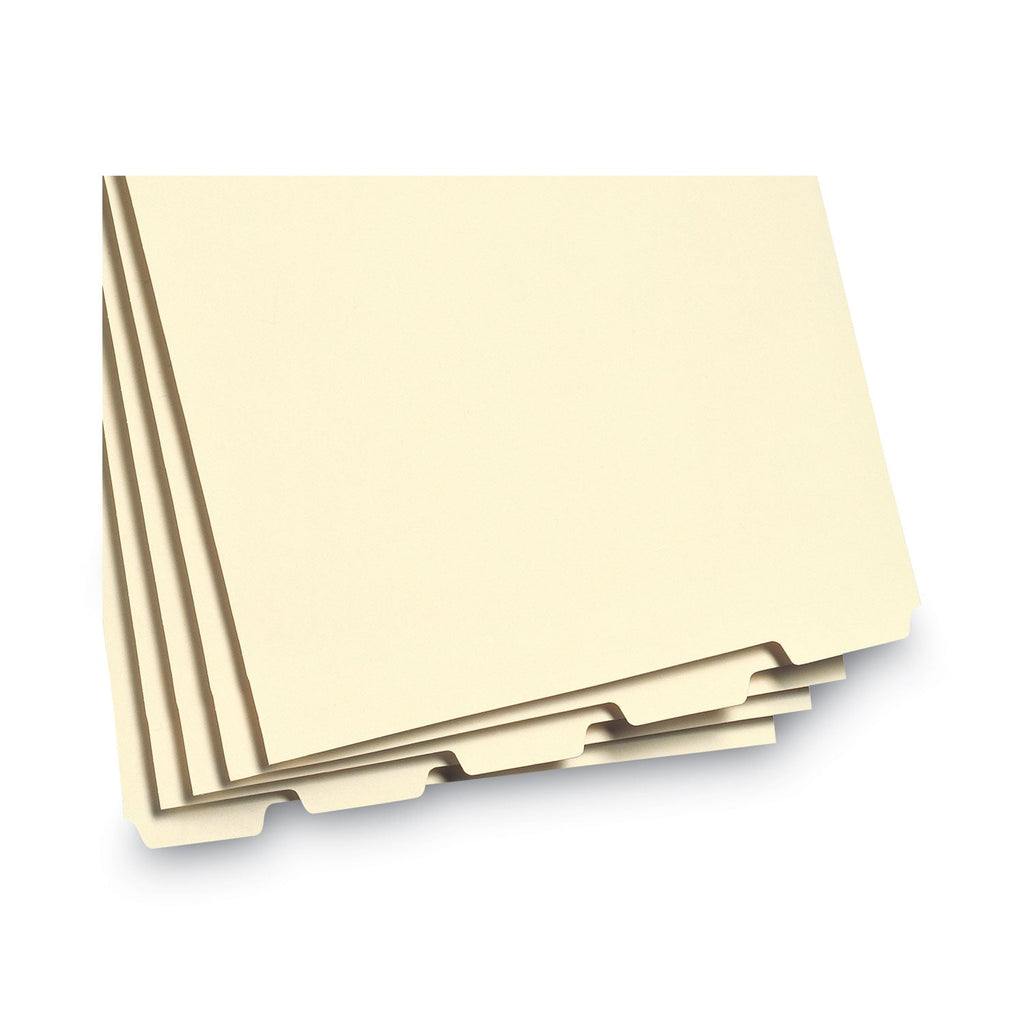 Smead Stackable Folder Dividers with Fasteners, 1/5-Cut End Tab, Letter Size, Manila, 50/Pack