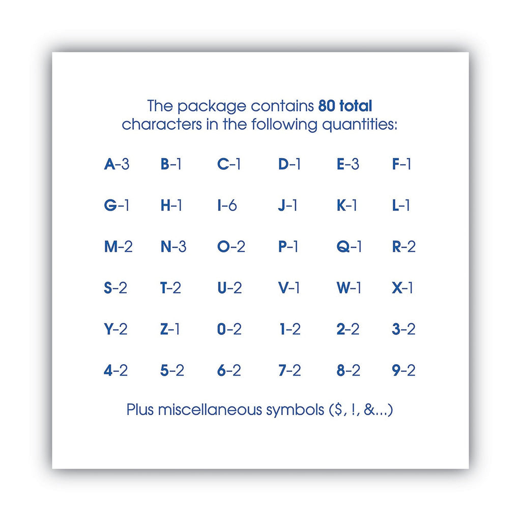 COSCO Letters, Numbers and Symbols, Self Adhesive, Black, 3"h, 64 Characters