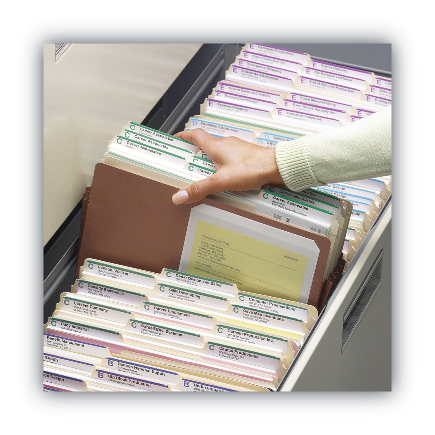 Smead Redrope Drop-Front File Pockets with Fully Lined Gussets, 3.5" Expansion, Letter Size, Redrope, 10/Box