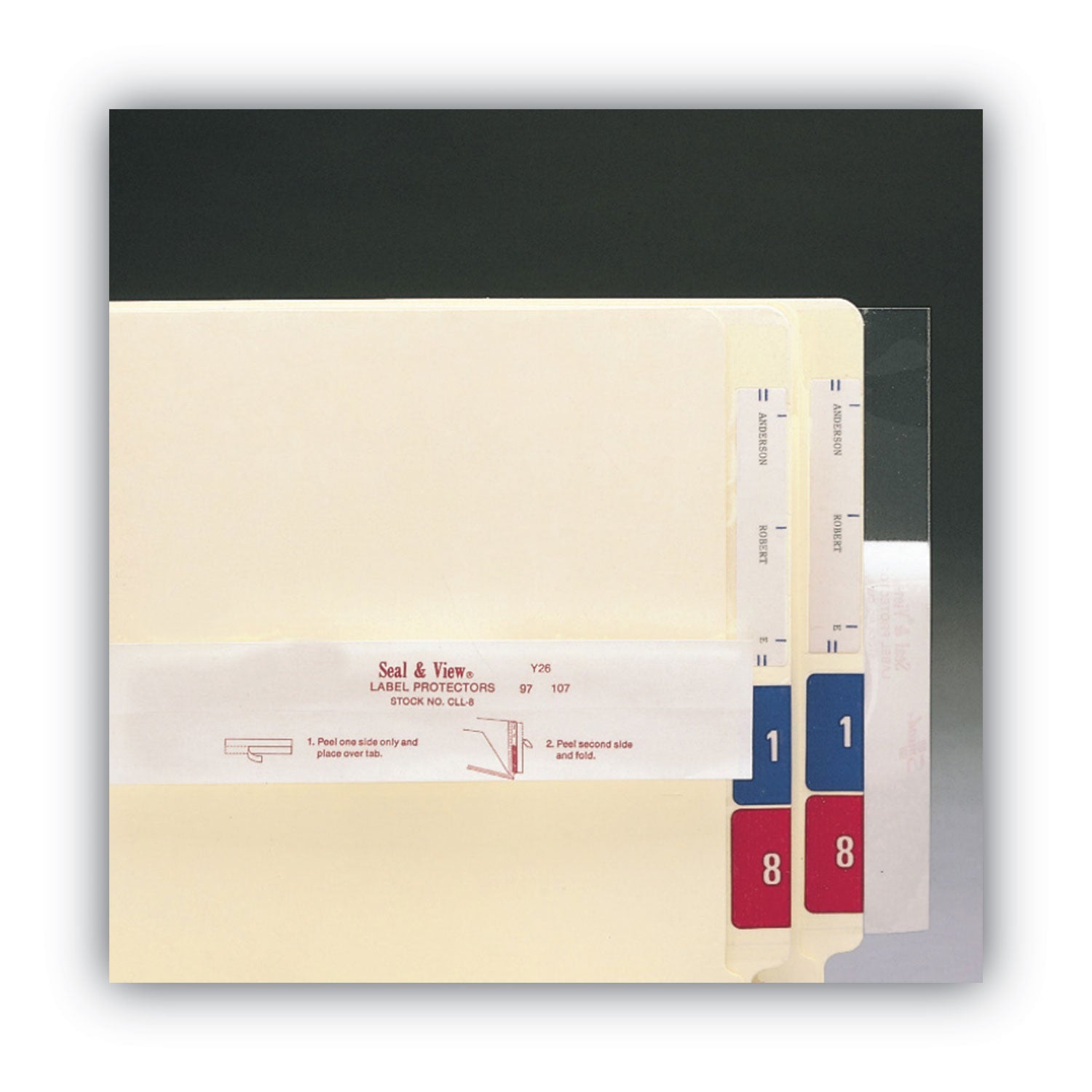 Smead Seal and View File Folder Label Protector, Clear Laminate, 8 x 1.69, 100/Pack