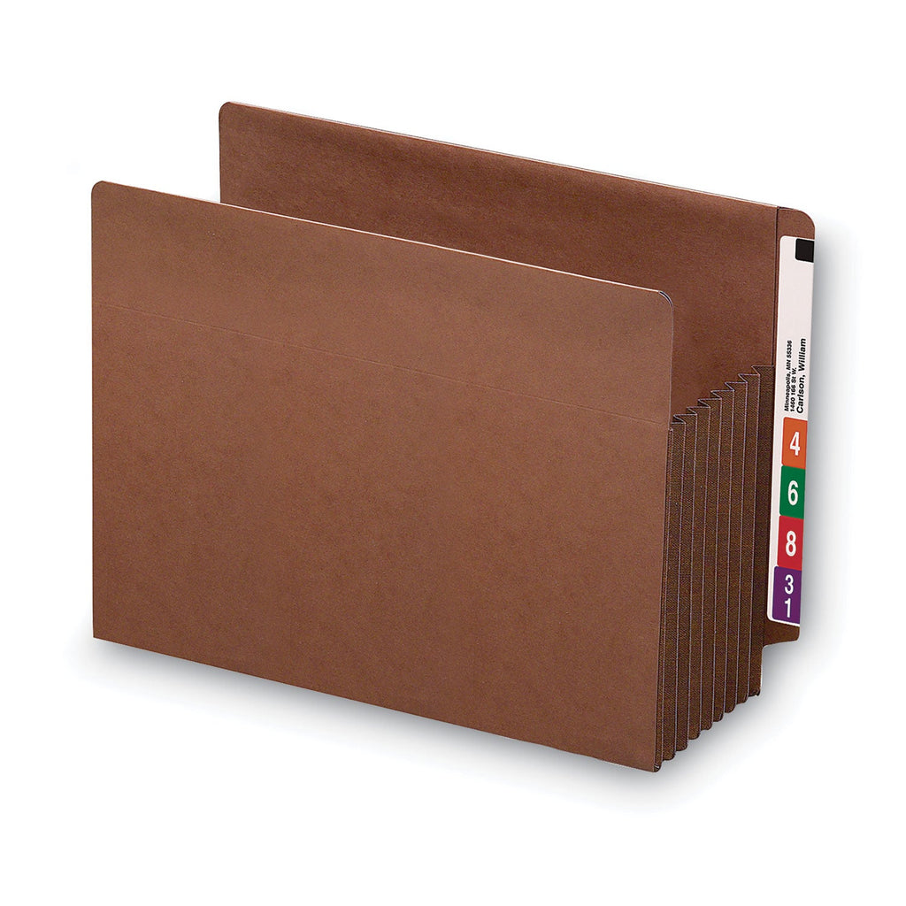 Smead Heavy-Duty Redrope End Tab TUFF Pockets, 7" Expansion, Letter Size, Redrope, 5/Box