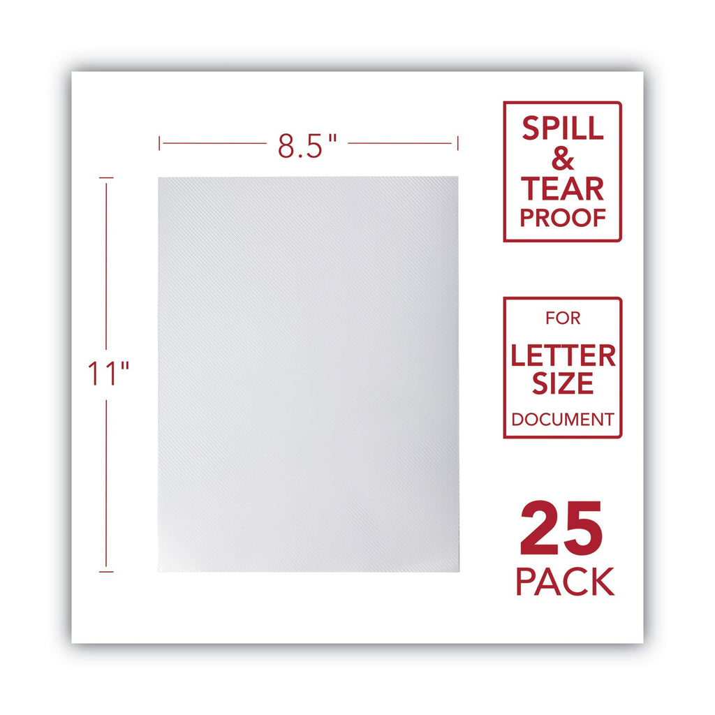 GBC Design View Poly Presentation Covers for Binding Systems, Clear Lined, 11 x 8.5, Unpunched, 25/Pack