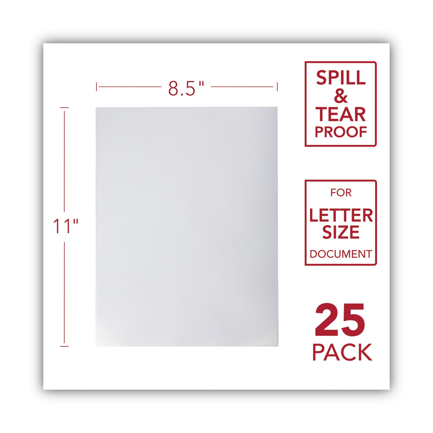 GBC Design View Poly Presentation Covers for Binding Systems, Clear Lined, 11 x 8.5, Unpunched, 25/Pack
