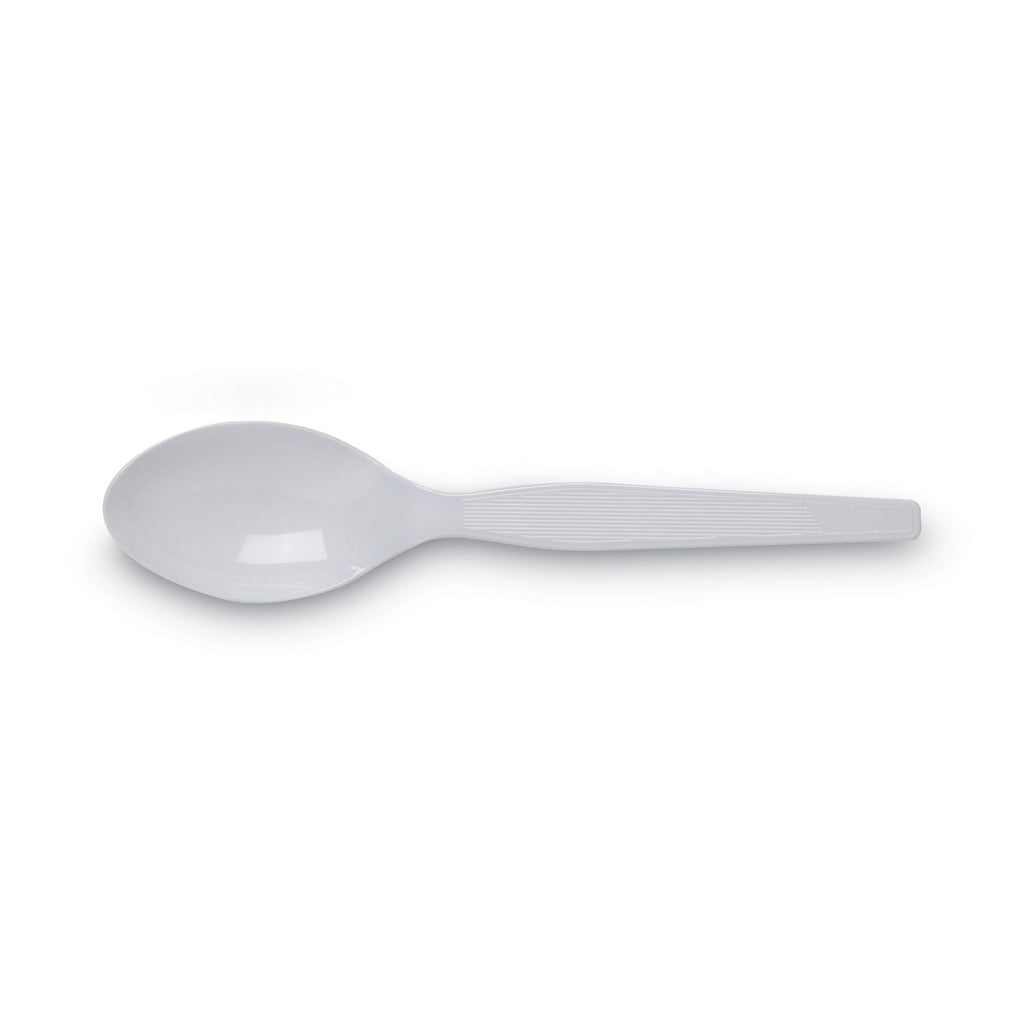 Dixie Plastic Cutlery, Heavy Mediumweight Teaspoons, White, 100/Box