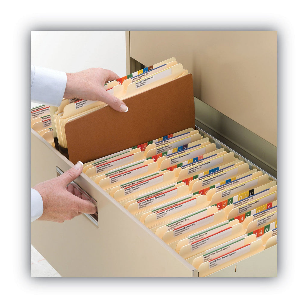 Smead Recycled Top Tab File Pockets, 3.5" Expansion, Letter Size, Redrope, 25/Box