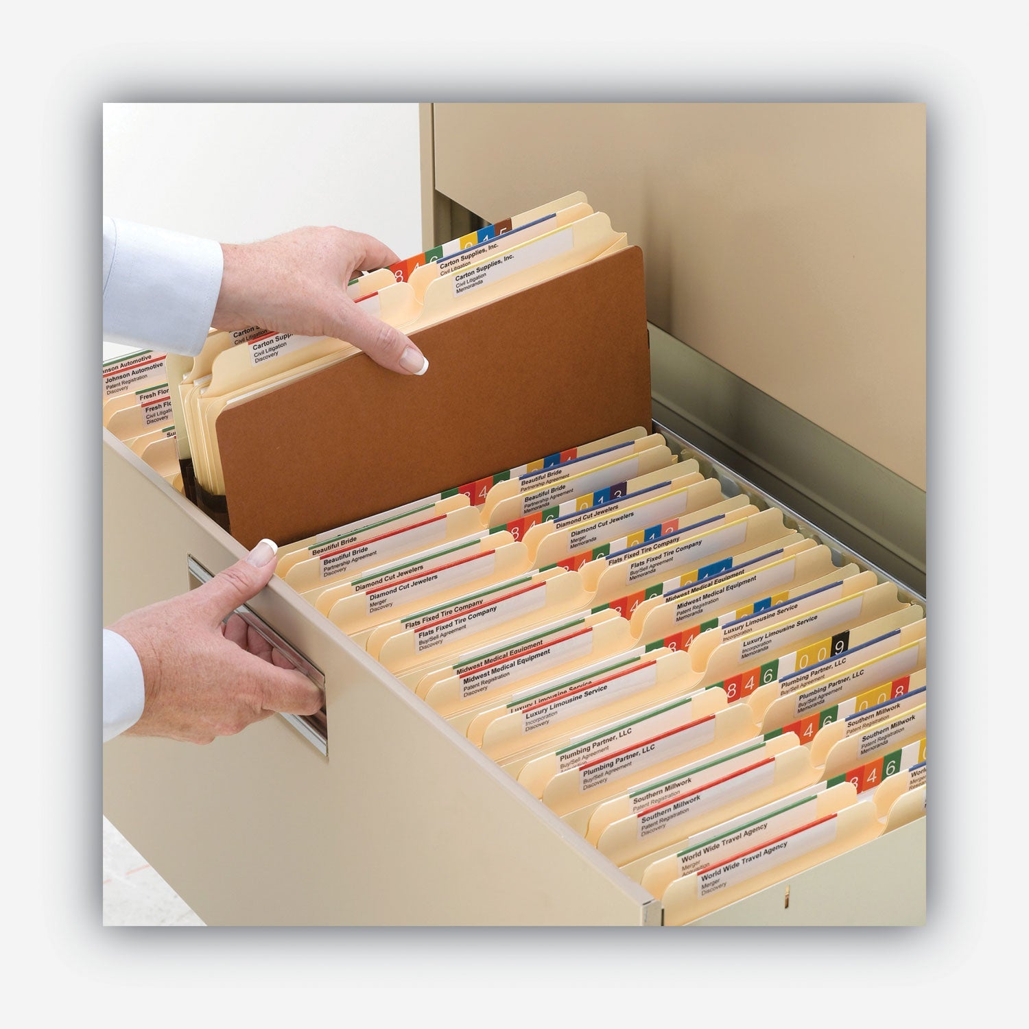 Smead Redrope Drop Front File Pockets, 3.5" Expansion, Letter Size, Redrope, 25/Box