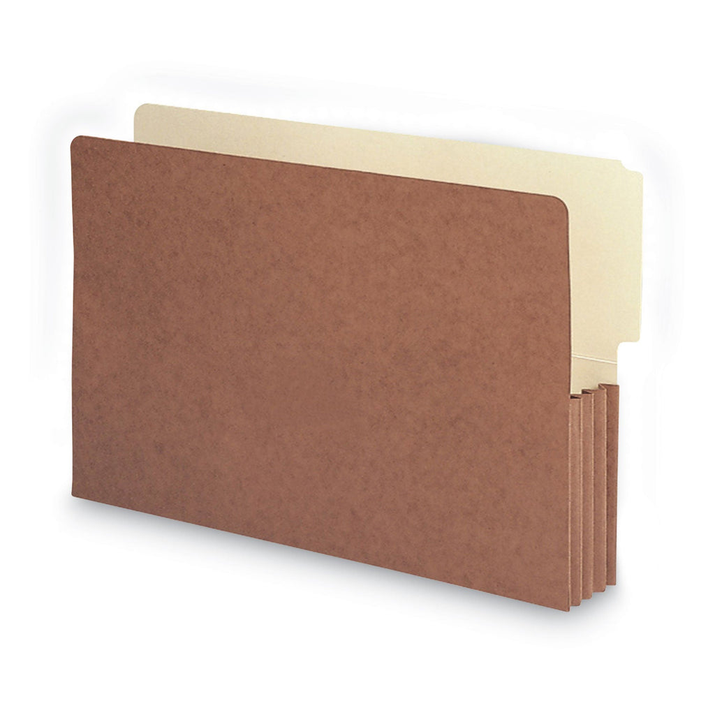 Smead Redrope Drop-Front End Tab File Pockets, 3.5" Expansion, Legal Size, Redrope, 10/Box