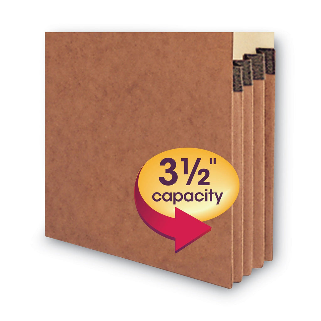Smead Redrope Drop-Front End Tab File Pockets, 3.5" Expansion, Legal Size, Redrope, 10/Box