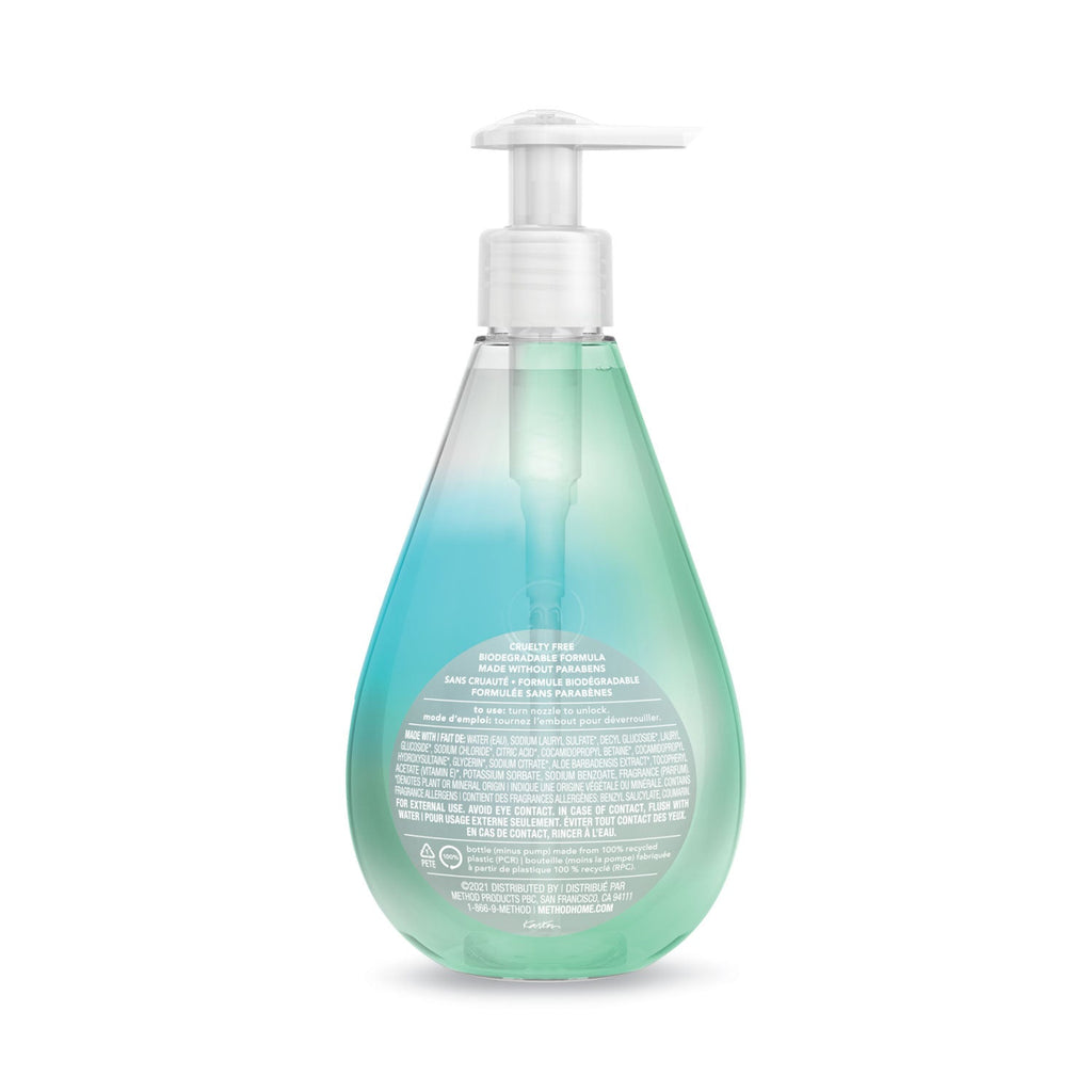 Method Gel Hand Wash, Coconut Waters, 12 oz Pump Bottle, 6/Carton