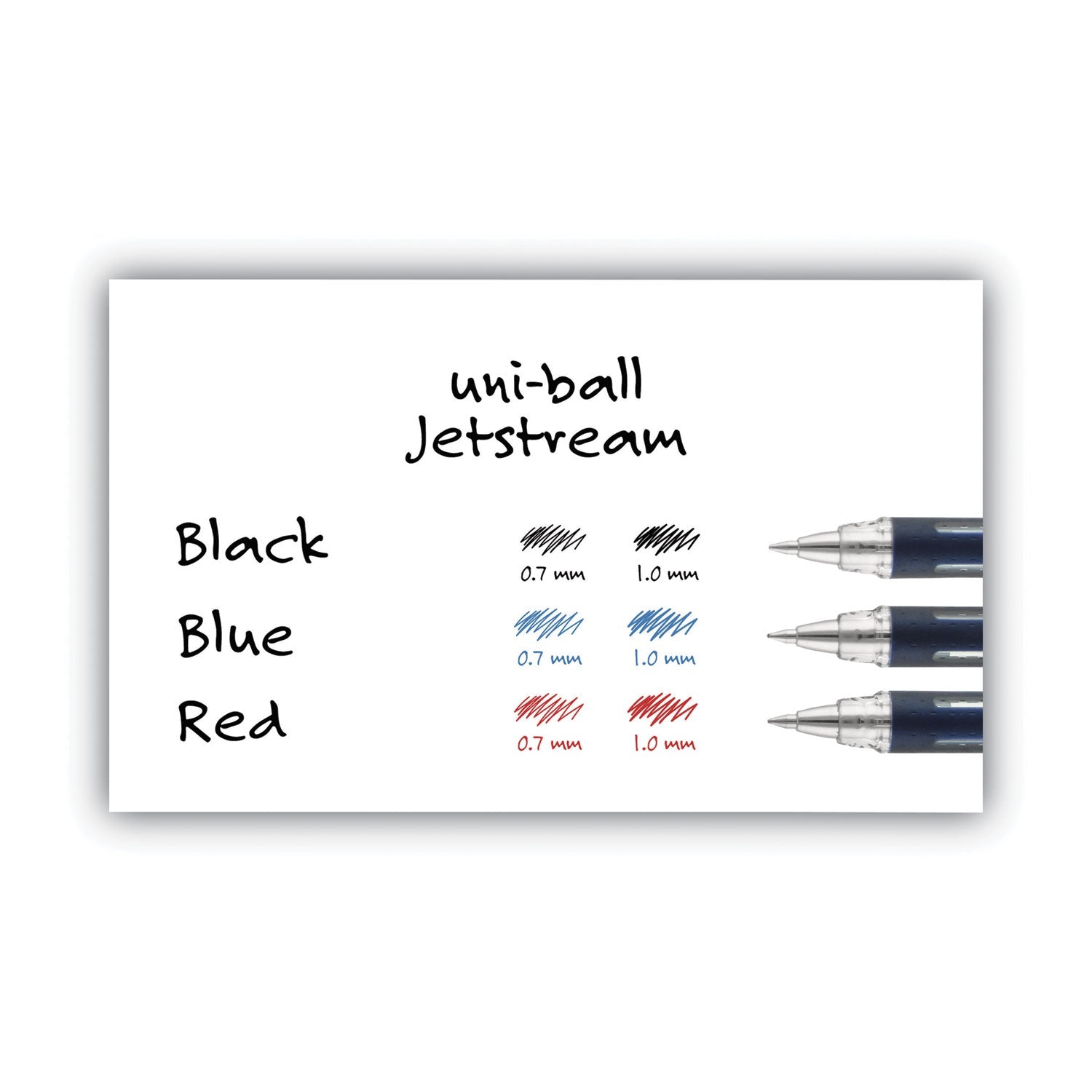 uniball Jetstream Stick Ballpoint Pen, Bold 1 mm, Black Ink, Black Barrel