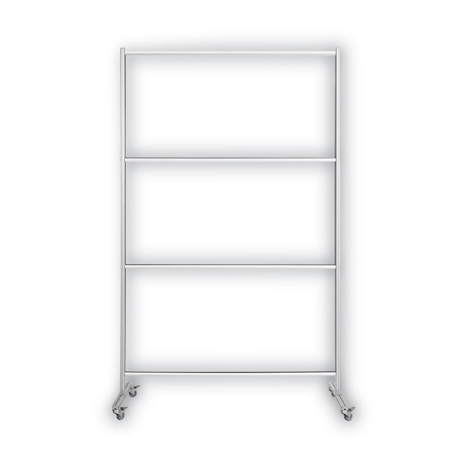 MasterVision Protector Series Mobile Glass Panel Divider, 49 x 22 x 69, Clear/Aluminum