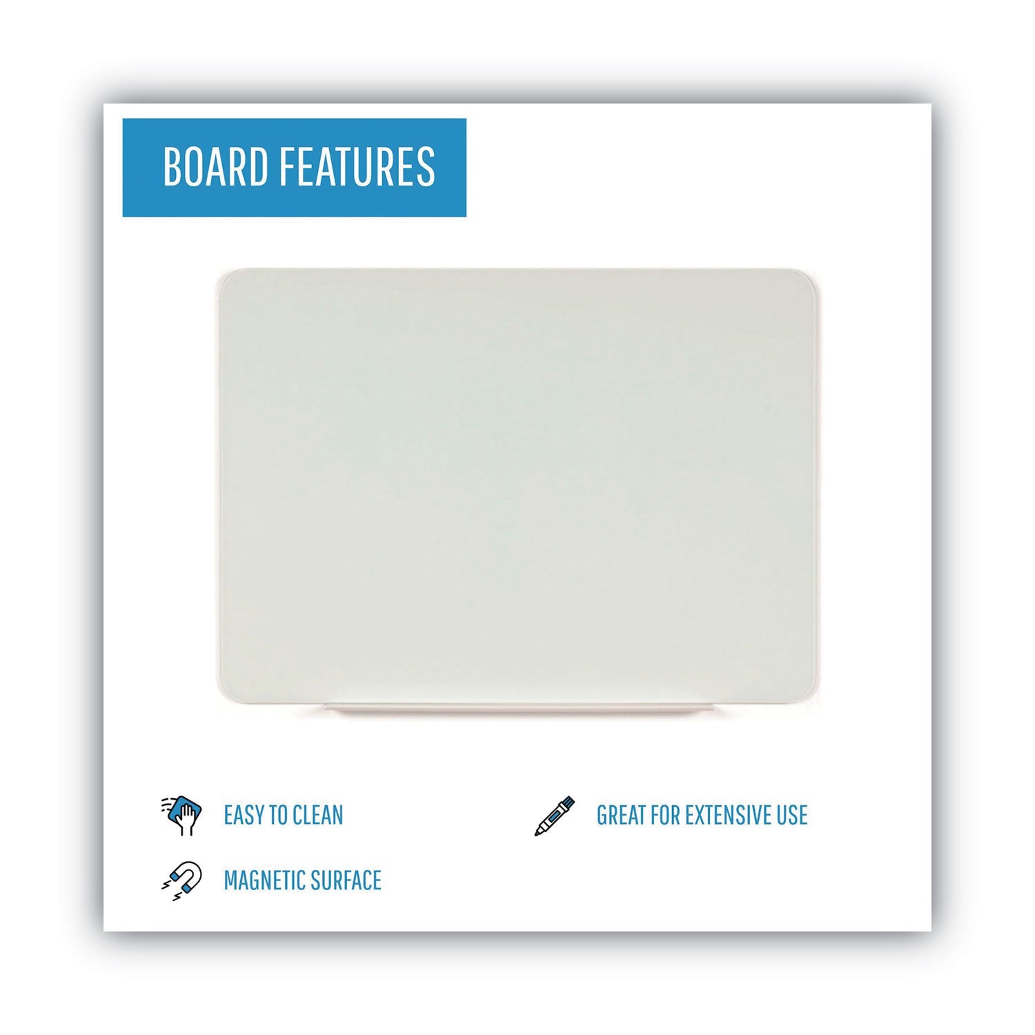 MasterVision Magnetic Glass Dry Erase Board, 60 x 48, Opaque White