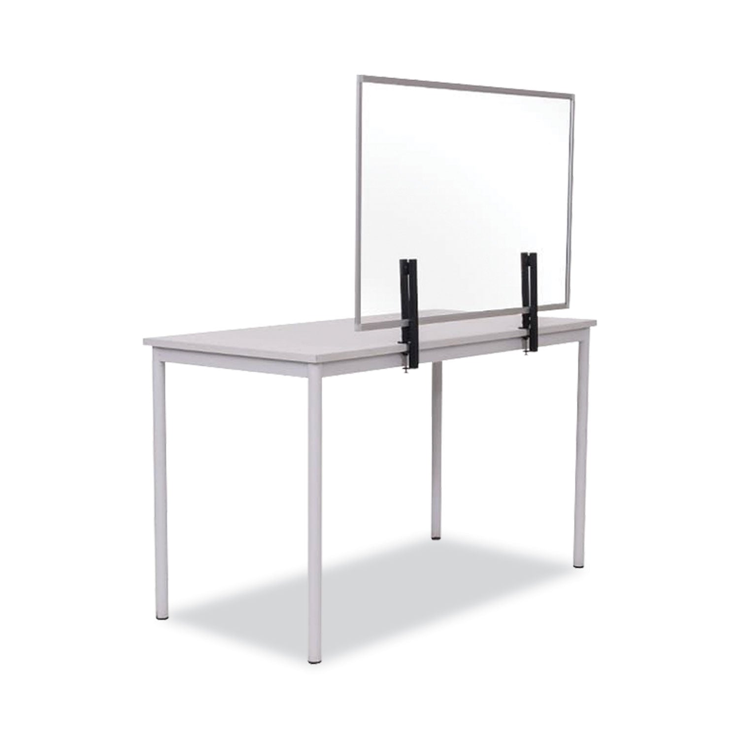 MasterVision Protector Series Glass Aluminum Desktop Divider, 35.4 x 0.16 x 23.6, Clear
