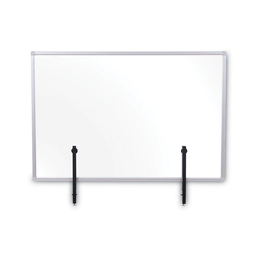 MasterVision Protector Series Glass Aluminum Desktop Divider, 35.4 x 0.16 x 23.6, Clear