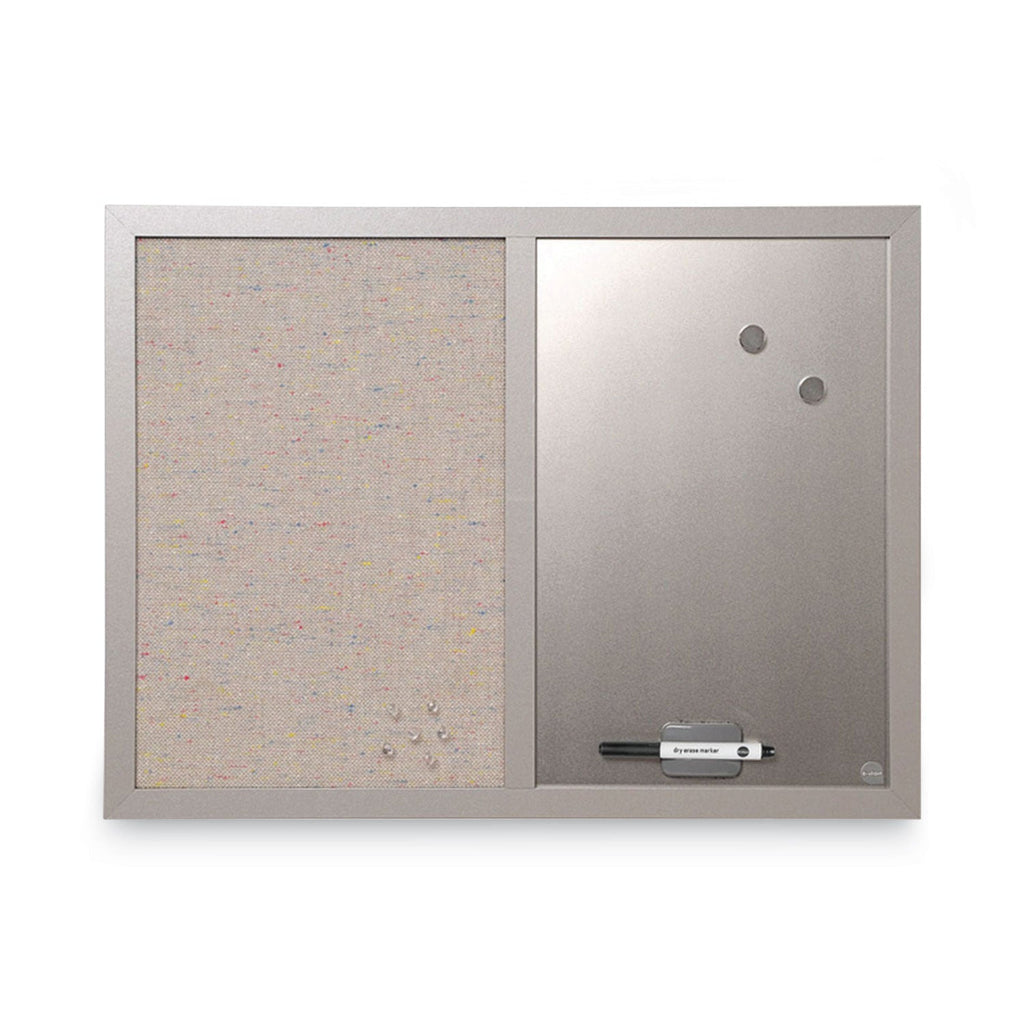 MasterVision Combo Bulletin Board, Bulletin/Dry Erase, 24X18, Gray Frame