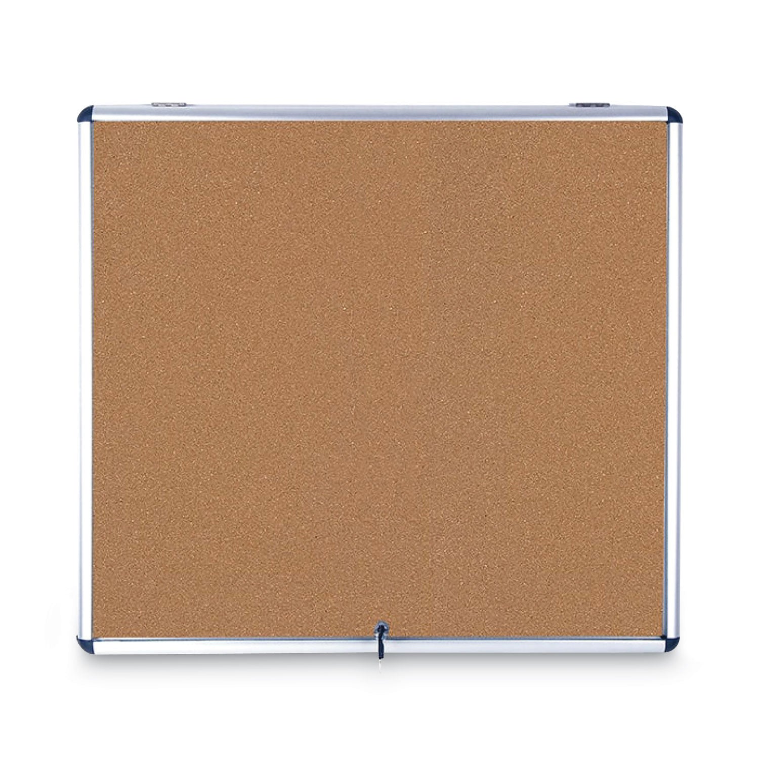 MasterVision Slim-Line Enclosed Cork Bulletin Board, 47 x 38, Aluminum Case