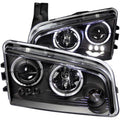Anzo 2006-2010 Dodge Charger Projector Headlights w/ Halo Black