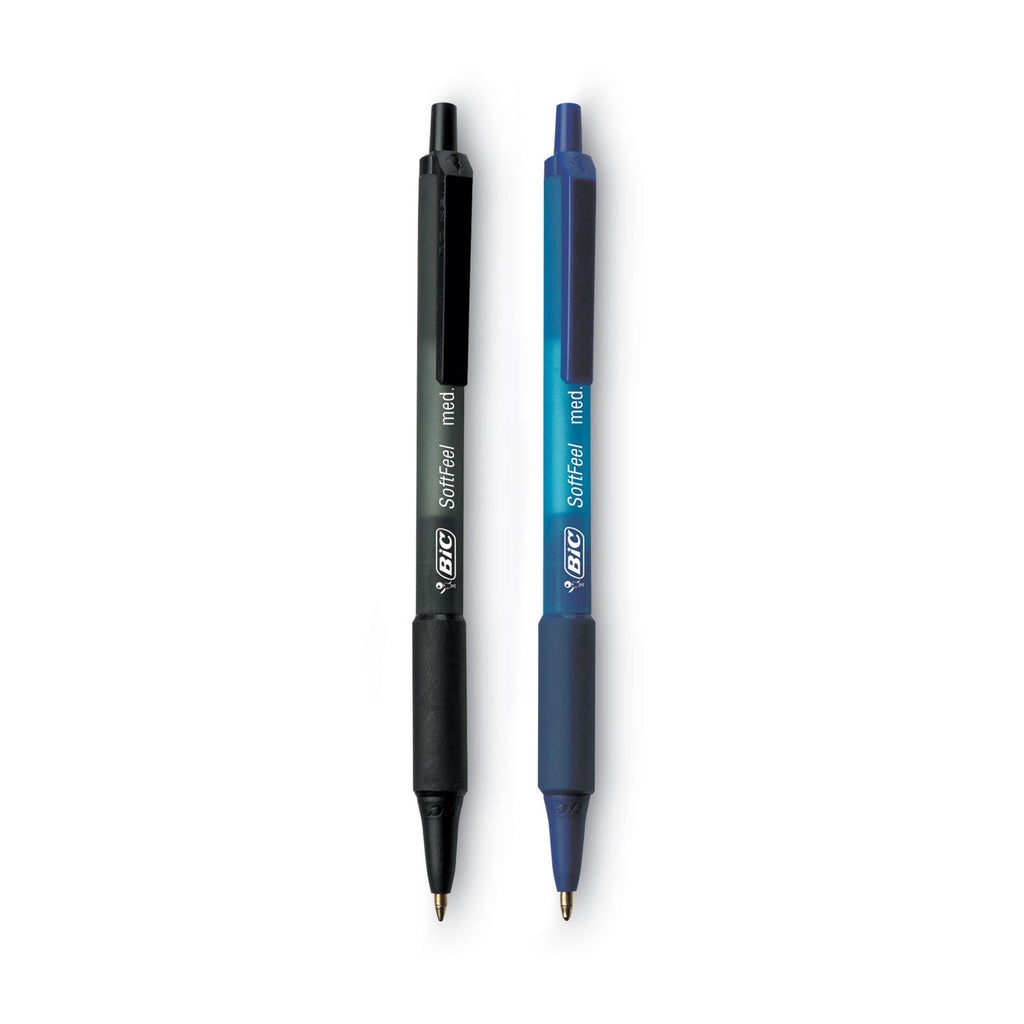 BIC Soft Feel Ballpoint Pen Value Pack, Retractable, Medium 1 mm, Assorted Ink and Barrel Colors, 36/Pack