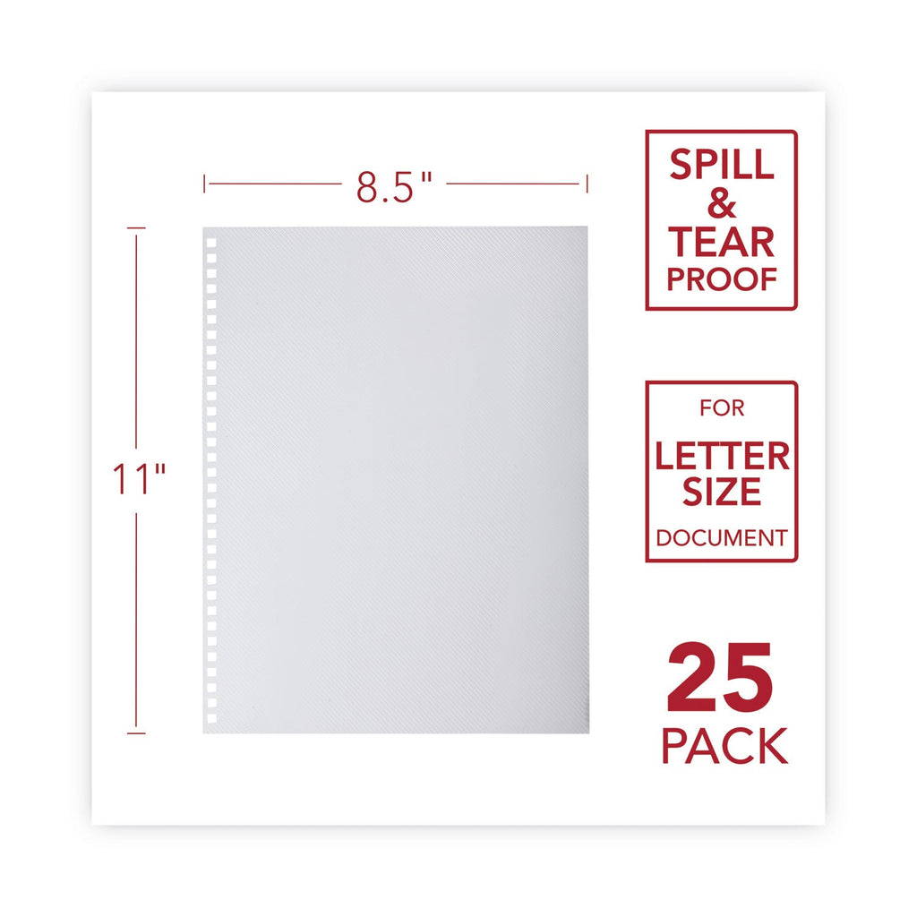 GBC ProClick Pre-Punched Presentation Covers, Clear Lined, 11 x 8.5, Punched, 25/Pack